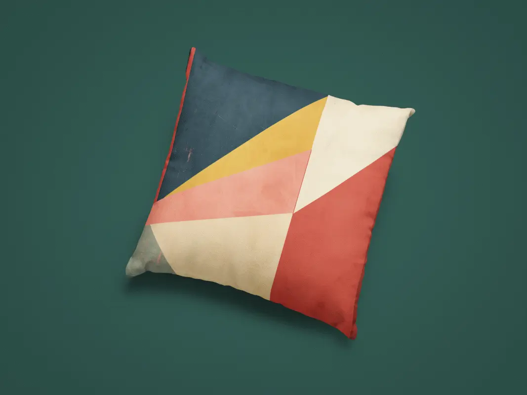 Abstraktes Retro-Kissen – Geometrisches Design & Sanfte Pastelltöne