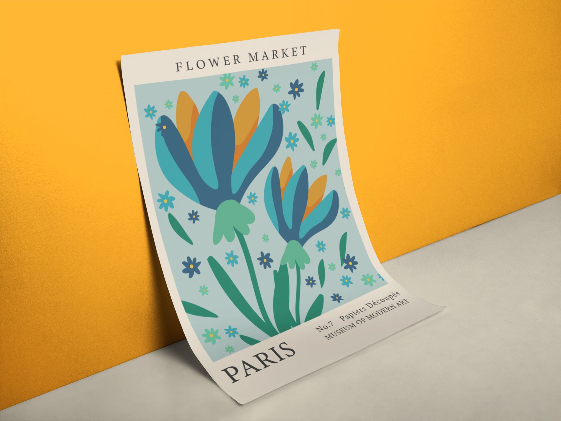 Blumenmarkt Paris Retro Poster