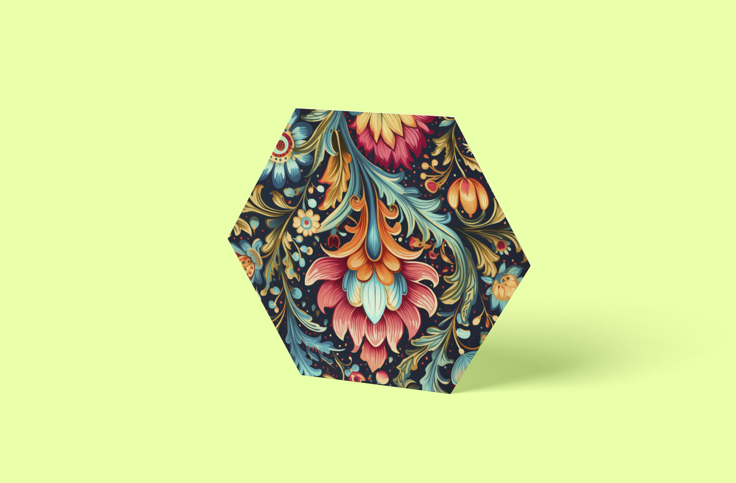 BOHO Muster Hexagon - Aluplatte mit Foto