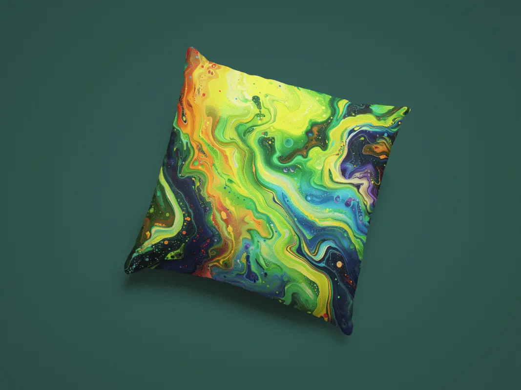 Deko Kissen Grün „Neon Galaxy“