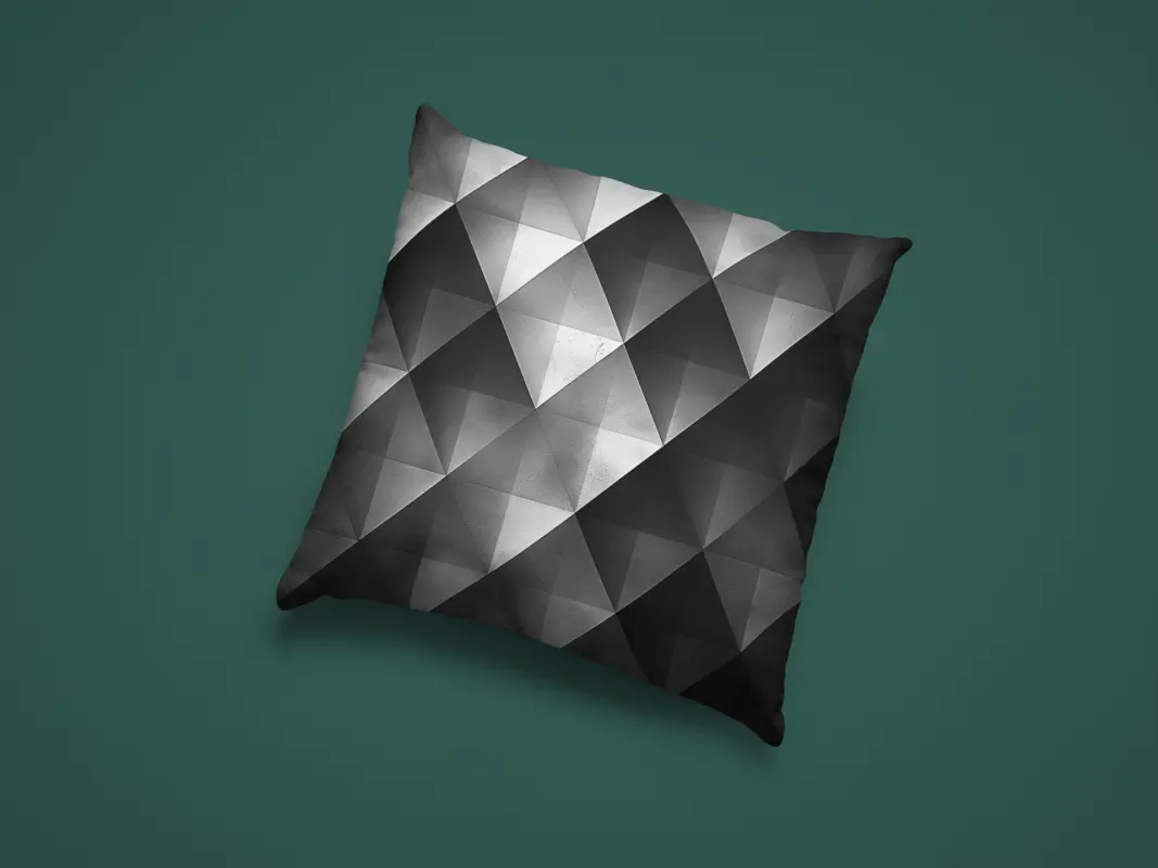 Dekokissen Monochrom mit 3D-Würfelmuster