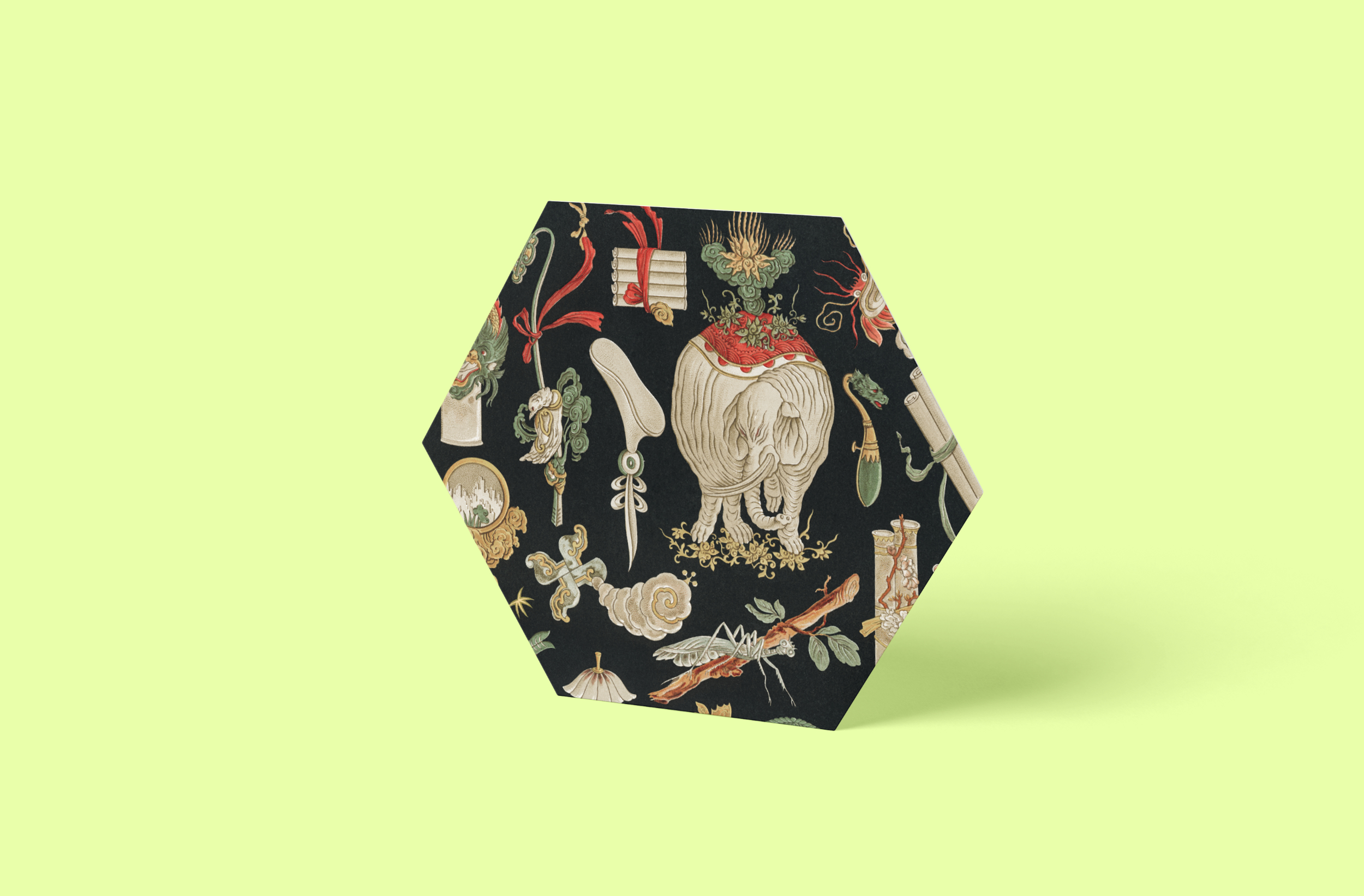 Japan Holzschnitt Hexagon
