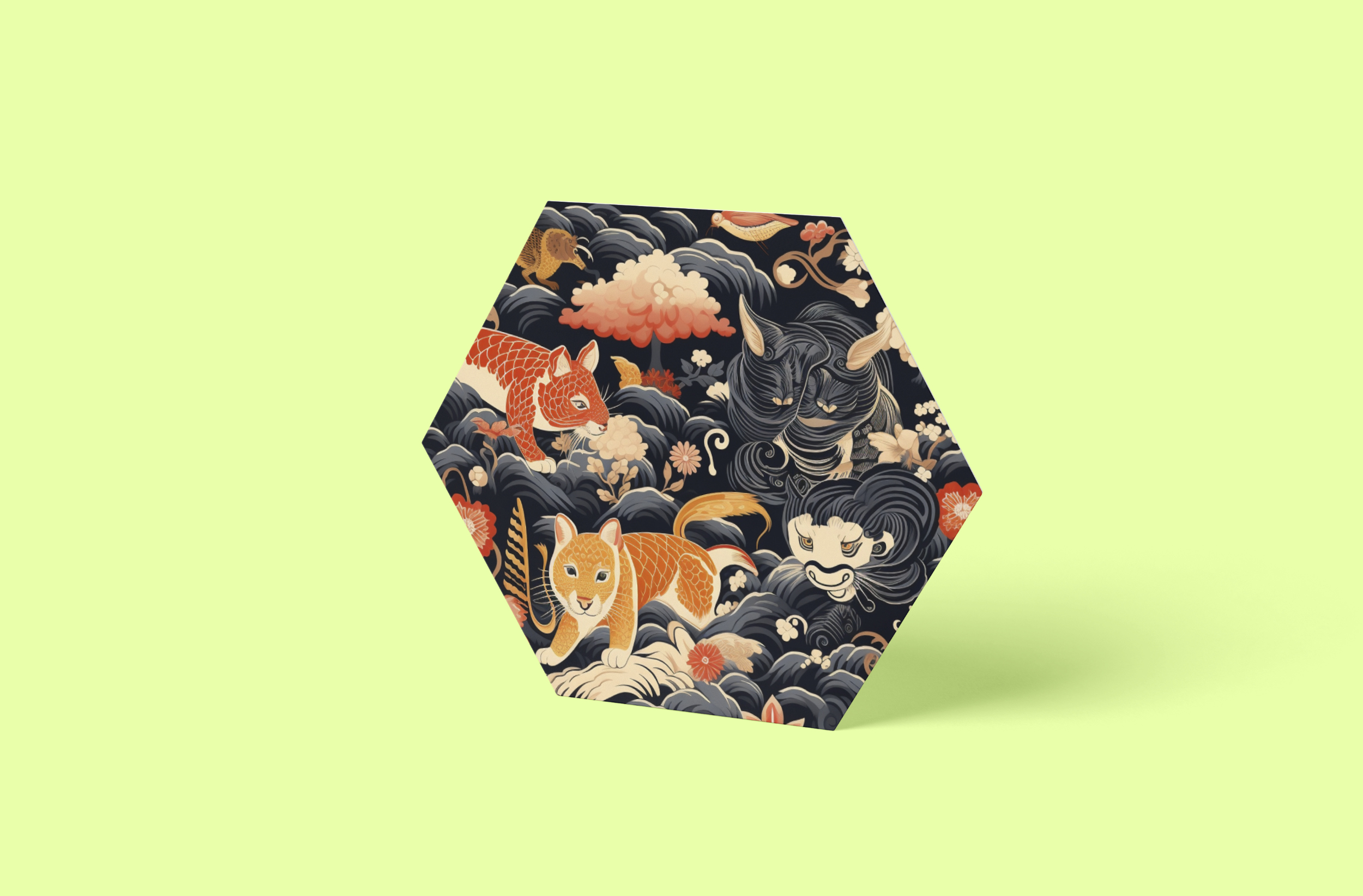 Koi Hexagon Bild - Japan Kunst