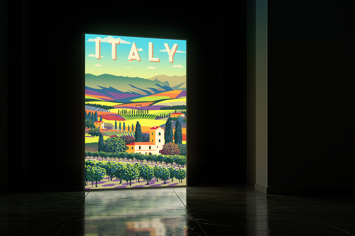 LED Bild Toskana – Italien-Illustration