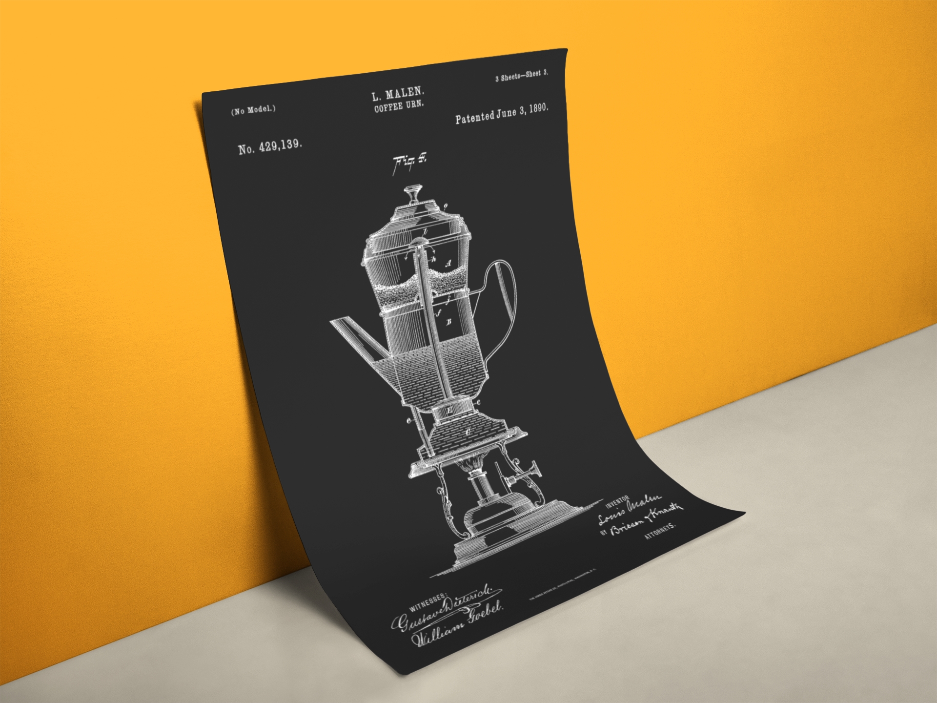 Patent Zeichnung Kaffee-Urne