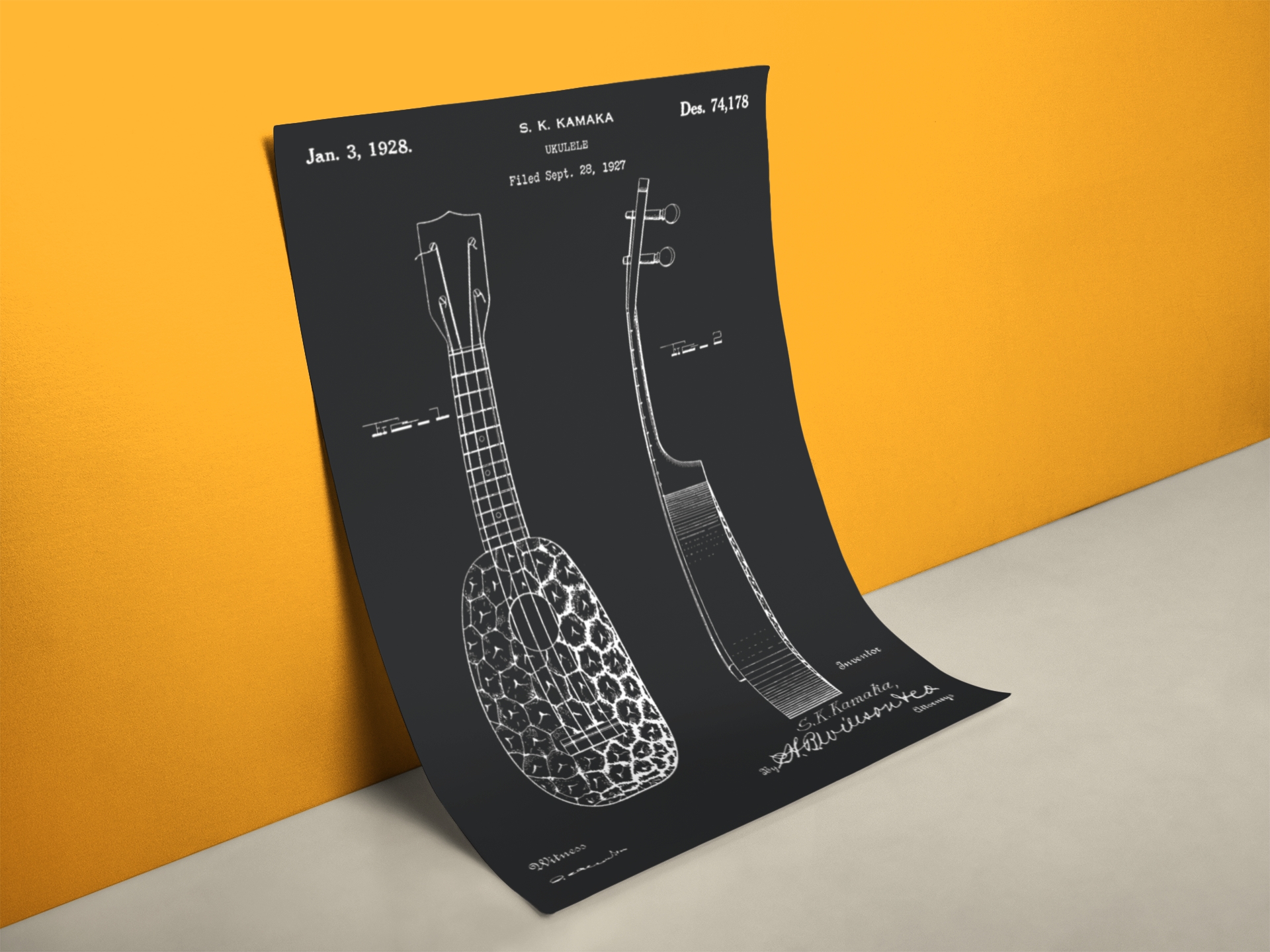 Patent Zeichnung Ukulele
