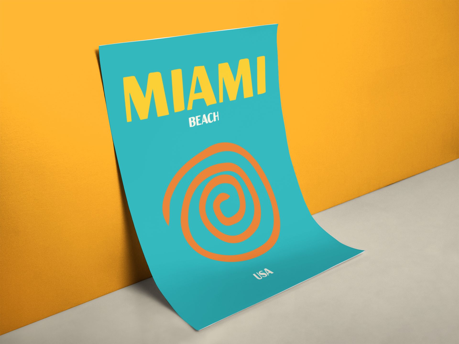Reiseposter Miami Retro Stil