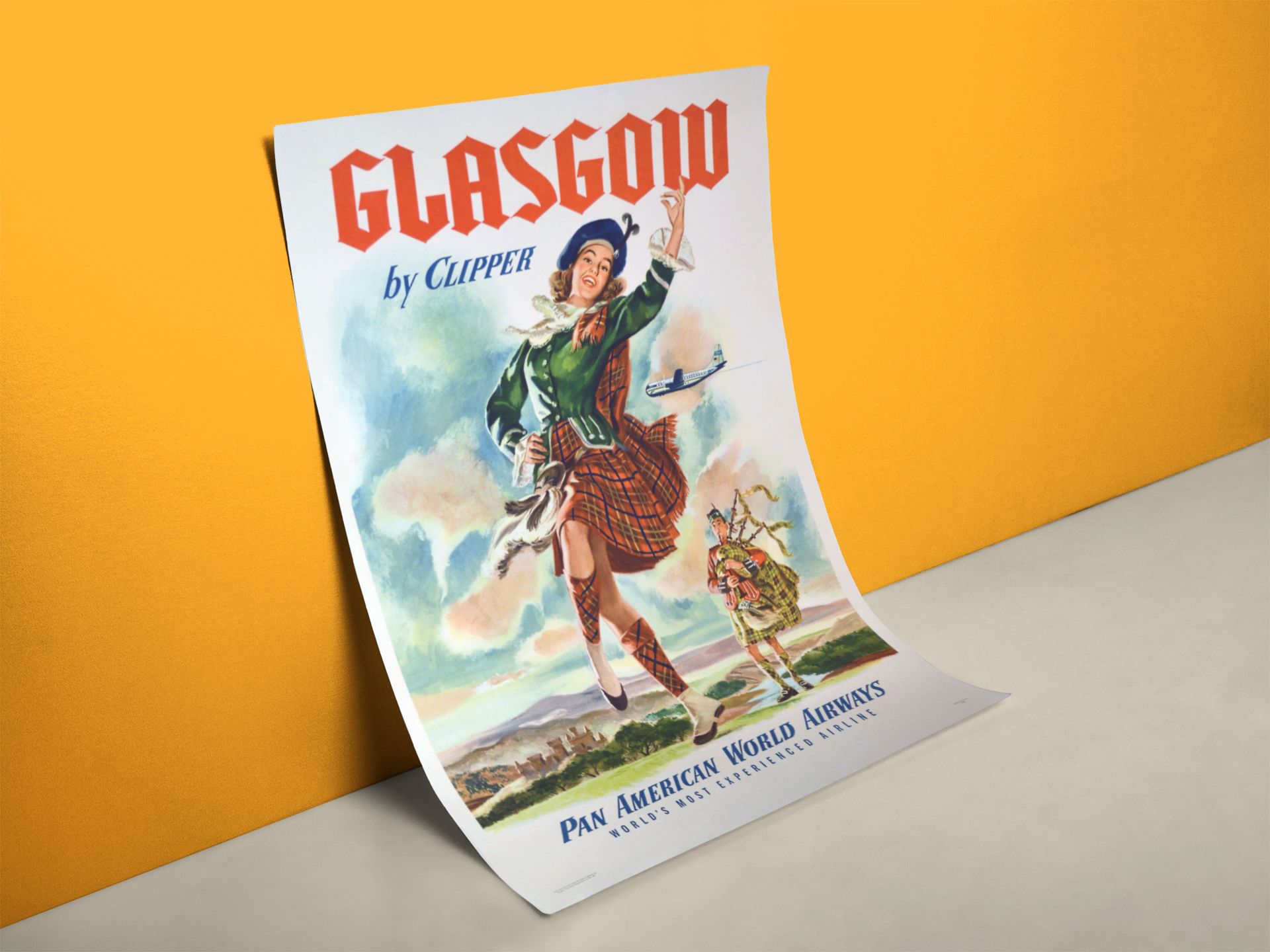 Airline Reiseposter Glasgow