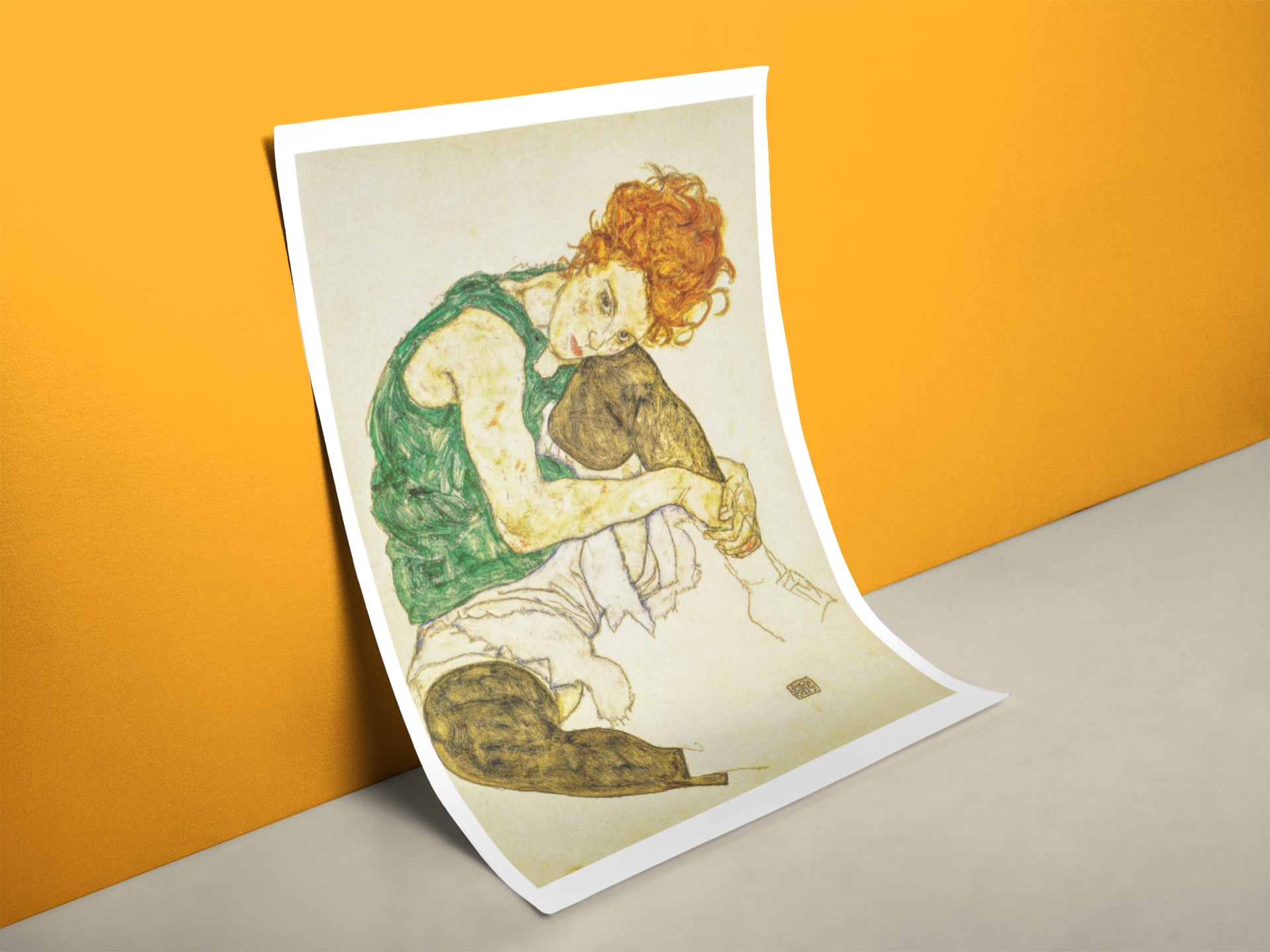 Schiele Sitzende Frau Poster