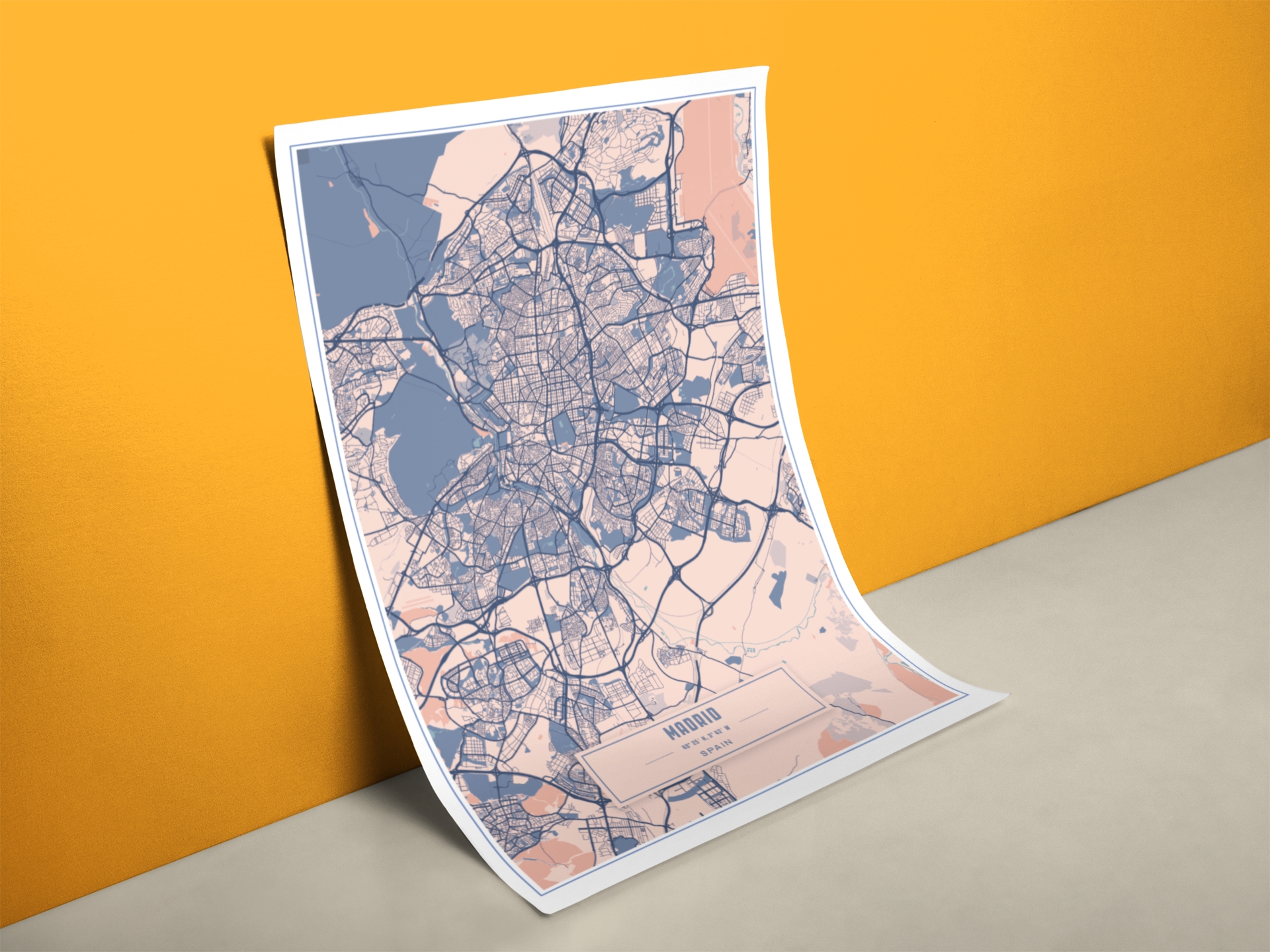 Stadtplan Madrid Poster