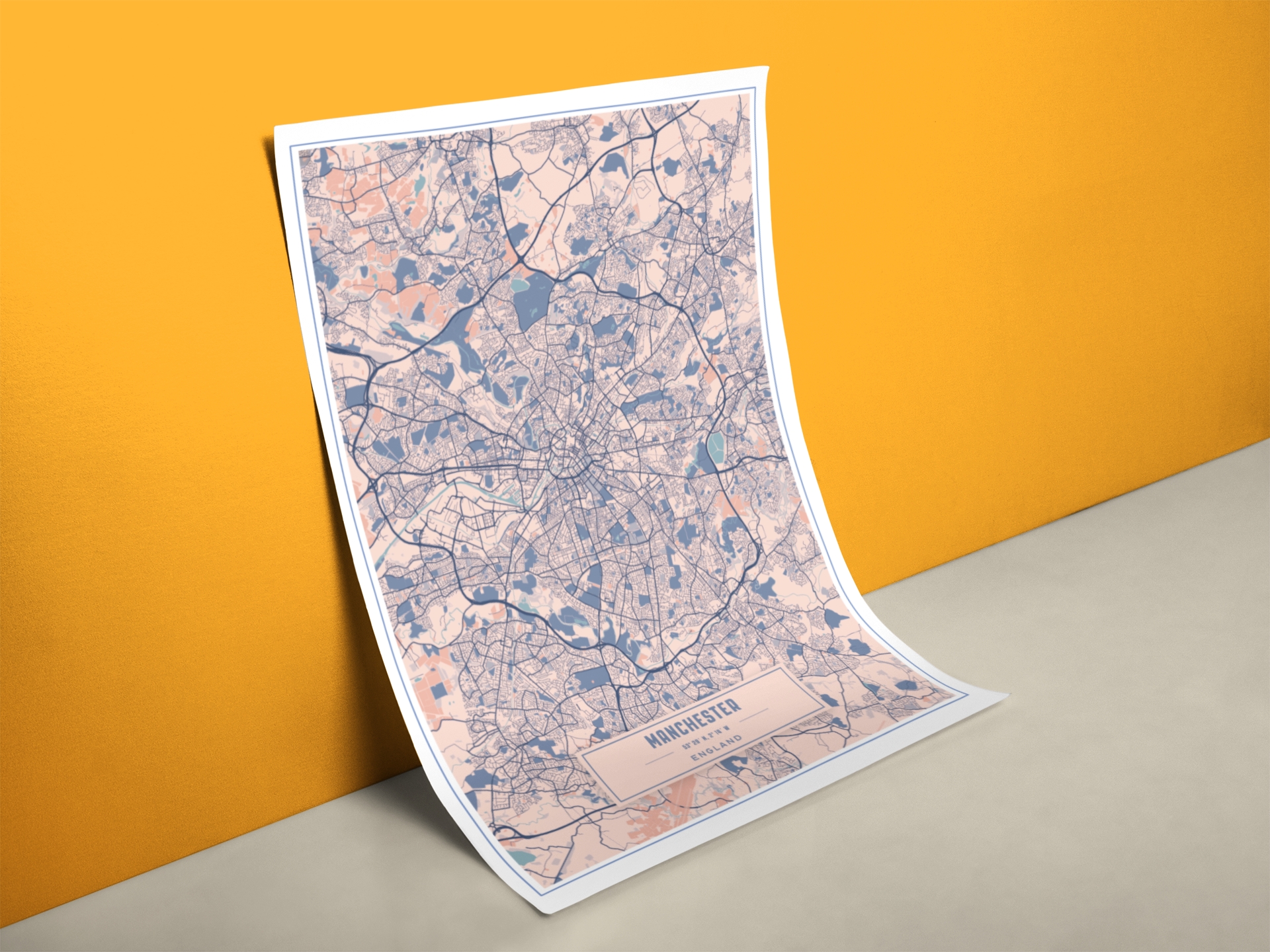 Stadtplan Manchester Poster