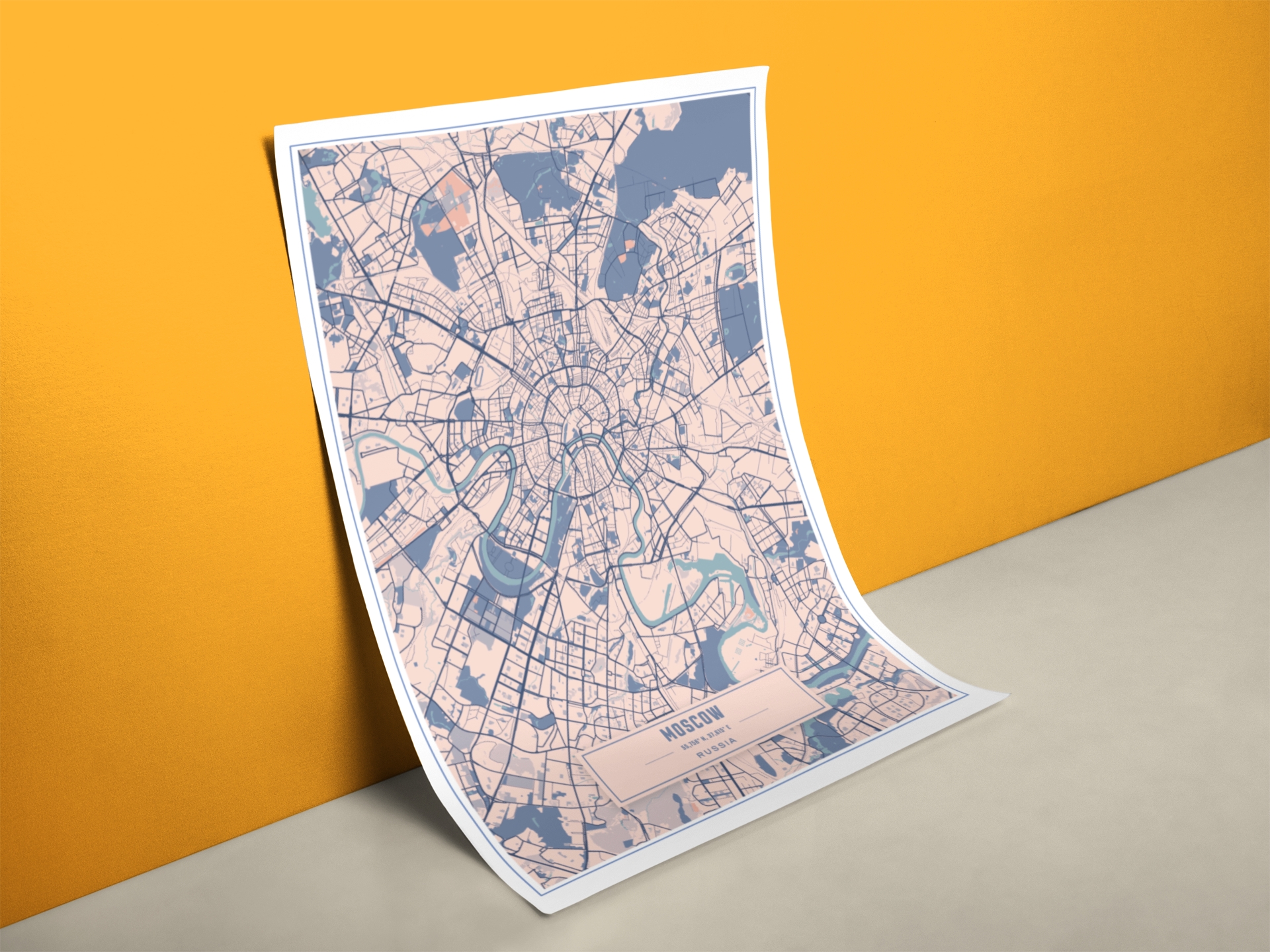 Stadtplan Moskau Poster