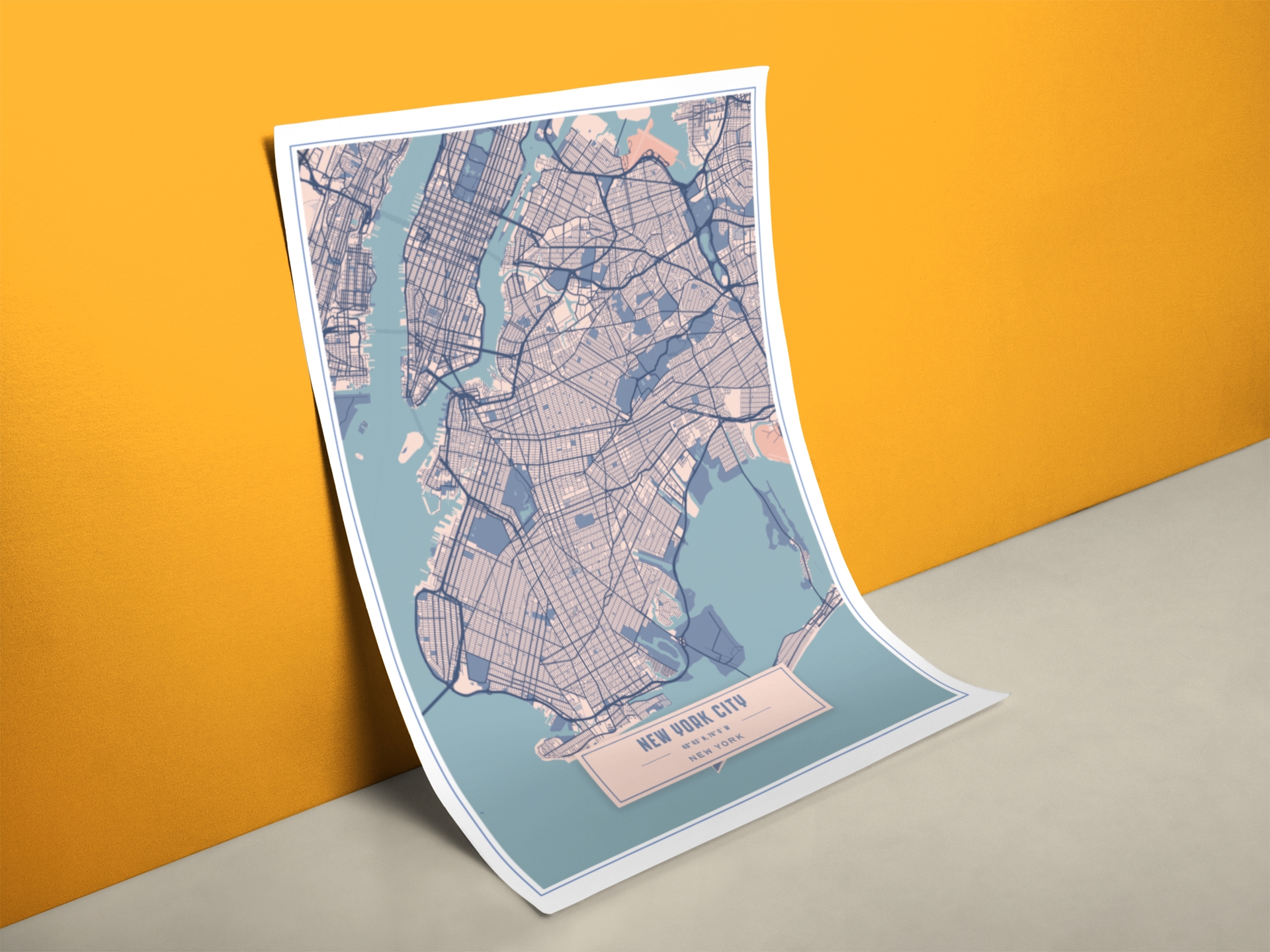Stadtplan New York Poster