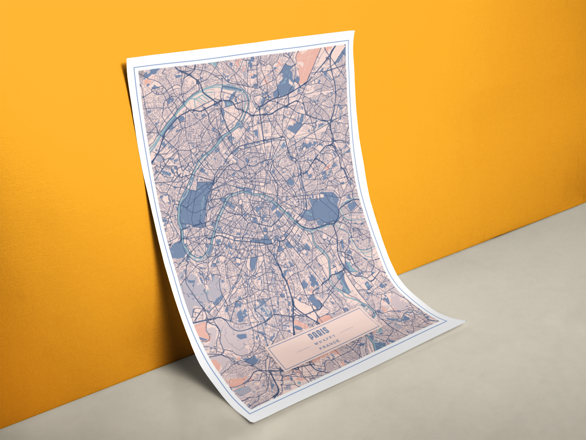 Stadtplan Paris Poster - Retro