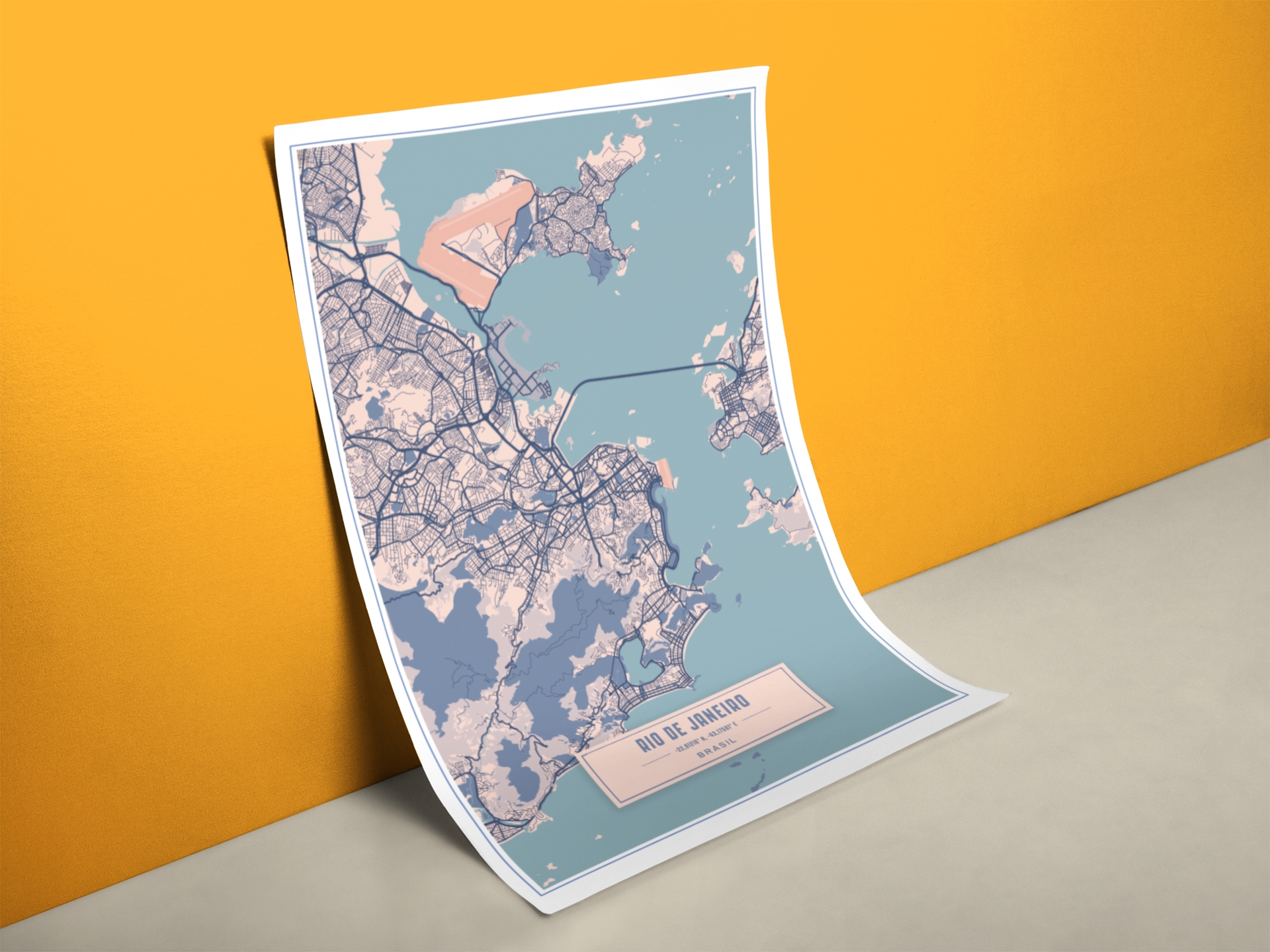 Stadtplan Rio Poster