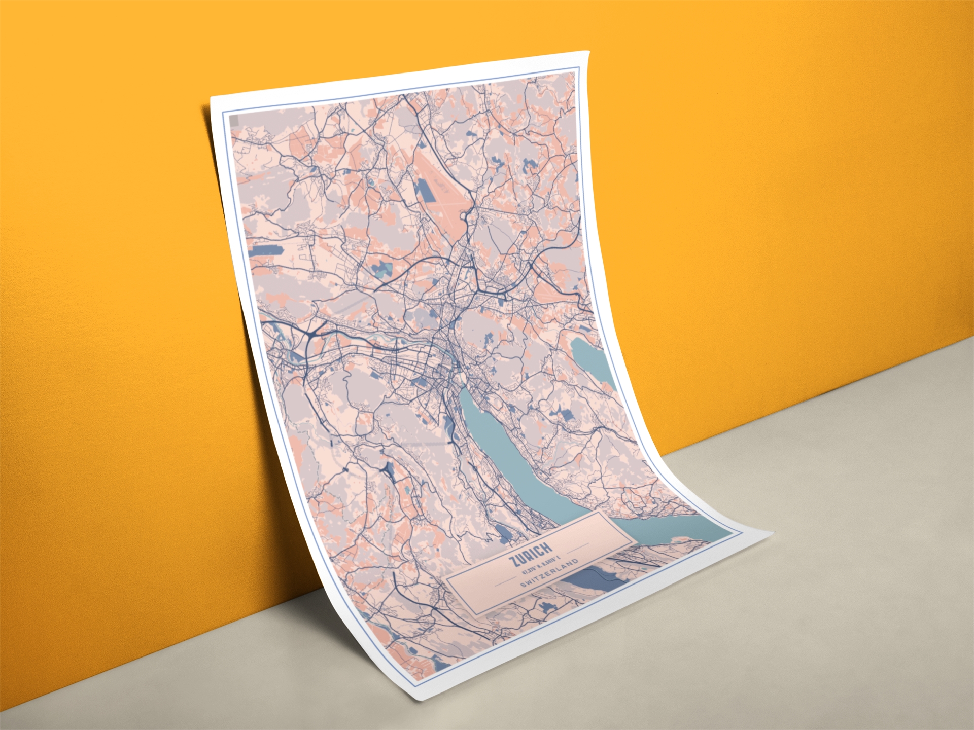 Stadtplan Zürich Poster