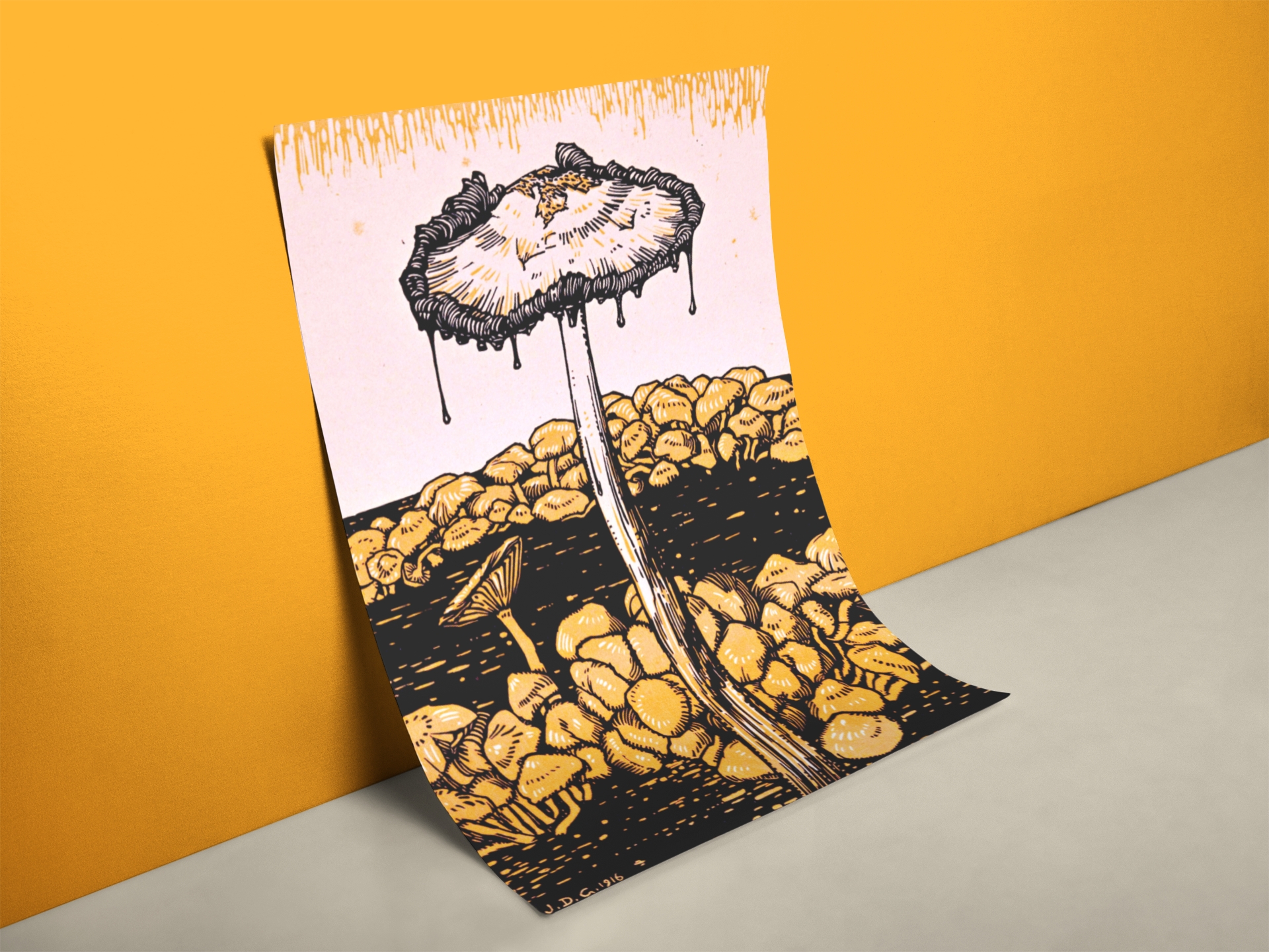 Tropfende Pilze Poster