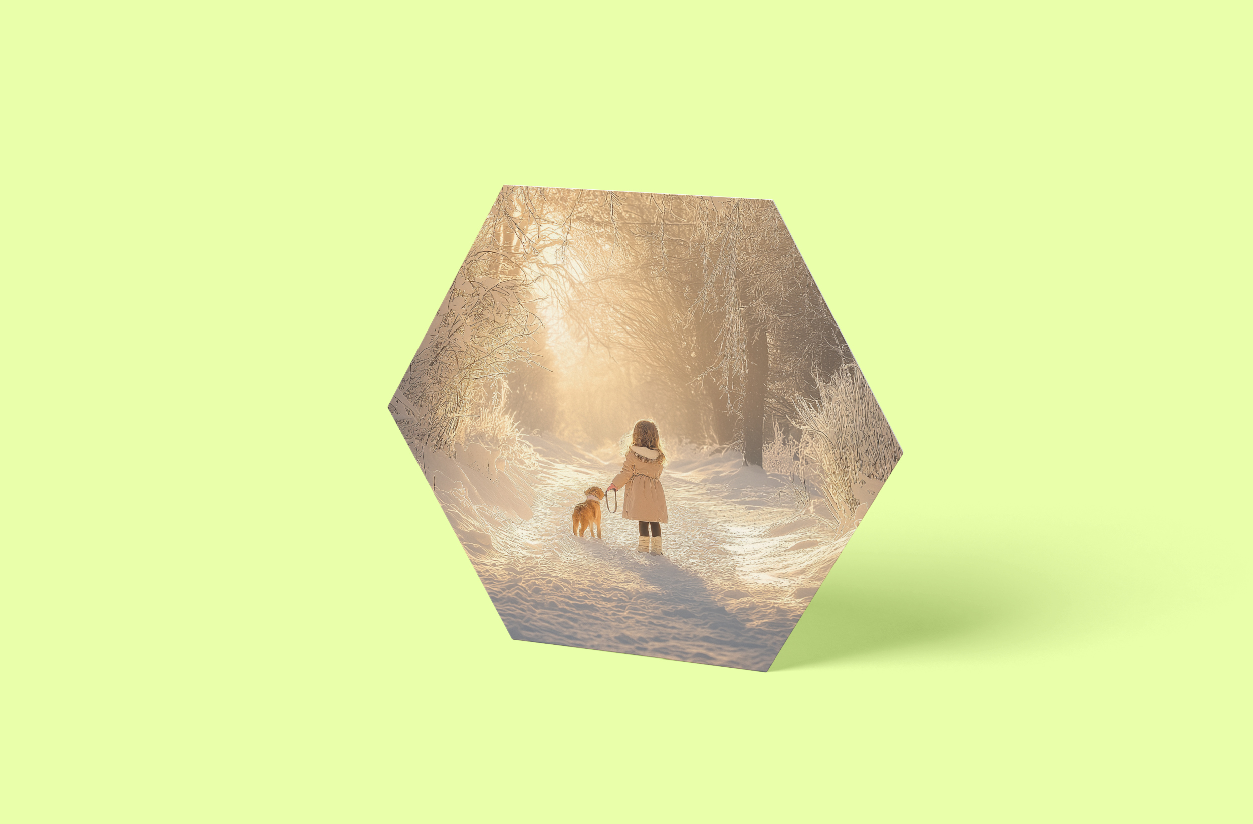 Winter Wanderung Hexagon Wandbild
